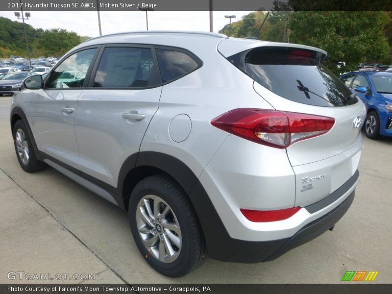 Molten Silver / Beige 2017 Hyundai Tucson SE AWD