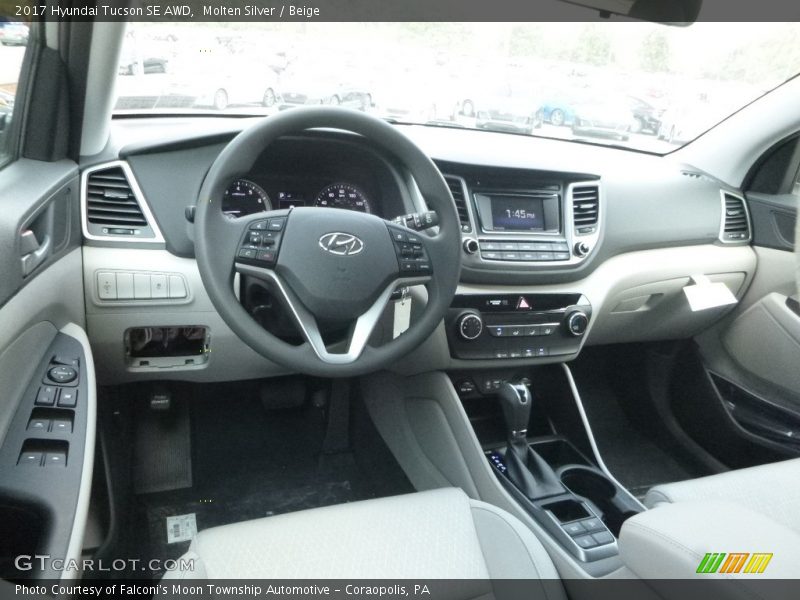 Molten Silver / Beige 2017 Hyundai Tucson SE AWD