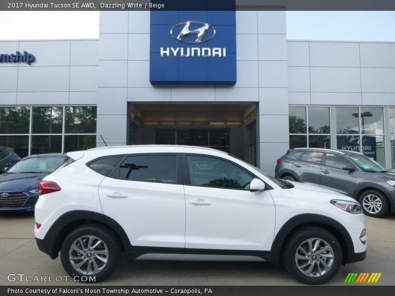 Dazzling White / Beige 2017 Hyundai Tucson SE AWD