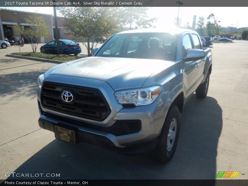 Silver Sky Metallic / Cement Gray 2017 Toyota Tacoma SR Double Cab 4x4