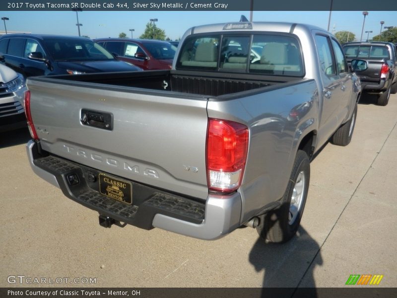 Silver Sky Metallic / Cement Gray 2017 Toyota Tacoma SR Double Cab 4x4