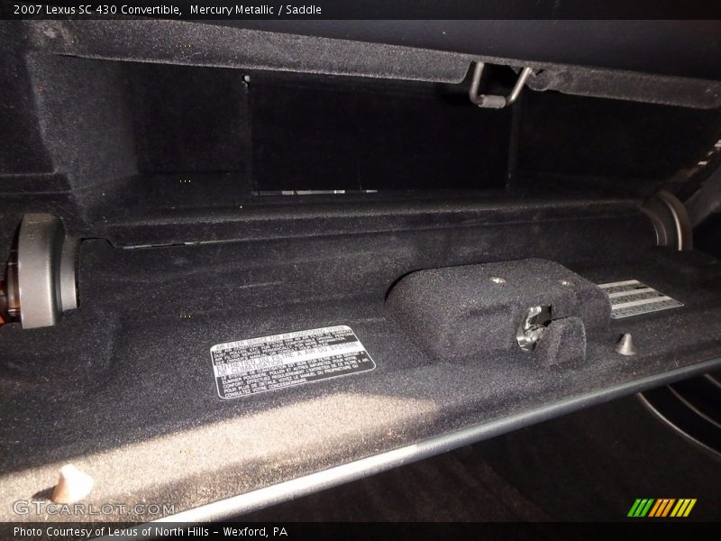 Mercury Metallic / Saddle 2007 Lexus SC 430 Convertible