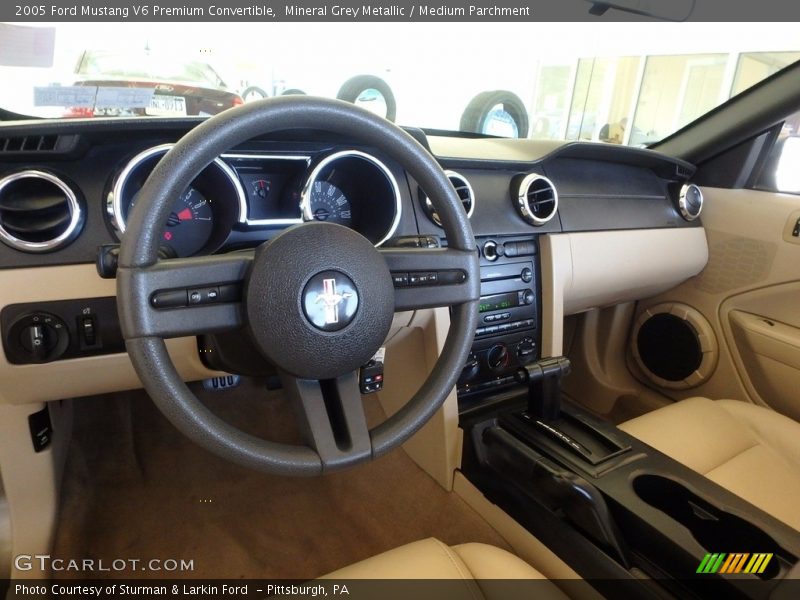 Mineral Grey Metallic / Medium Parchment 2005 Ford Mustang V6 Premium Convertible