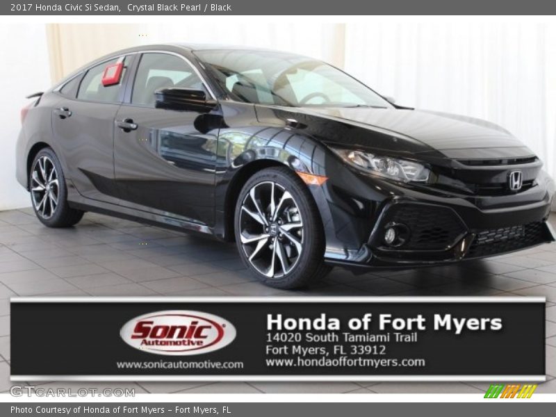 Crystal Black Pearl / Black 2017 Honda Civic Si Sedan