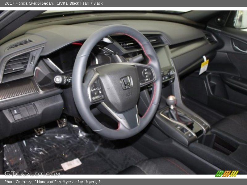 Crystal Black Pearl / Black 2017 Honda Civic Si Sedan