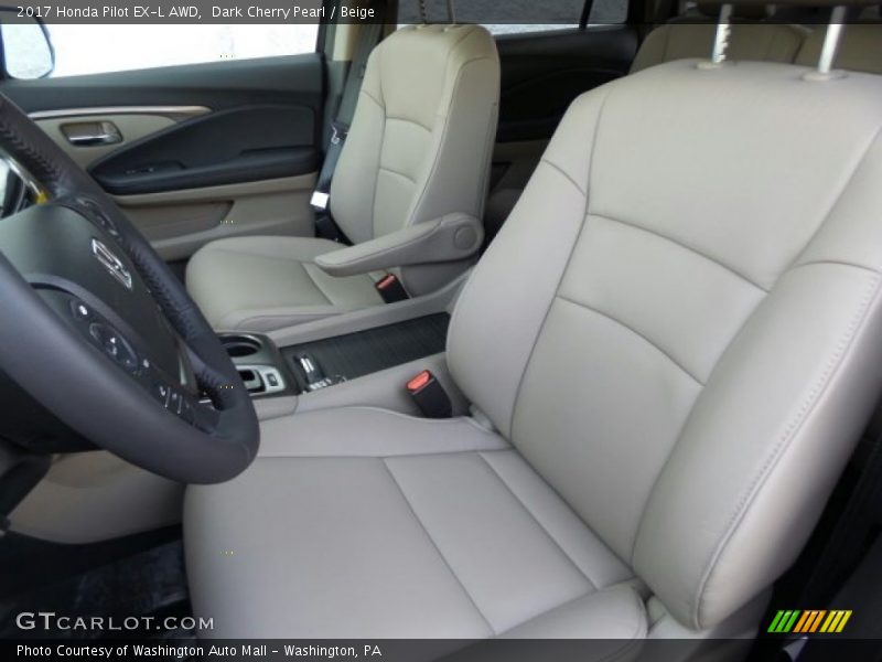 Dark Cherry Pearl / Beige 2017 Honda Pilot EX-L AWD