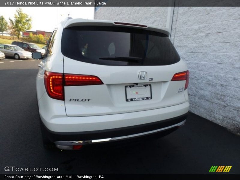 White Diamond Pearl / Beige 2017 Honda Pilot Elite AWD