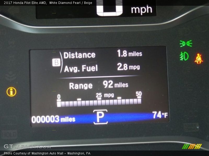 White Diamond Pearl / Beige 2017 Honda Pilot Elite AWD