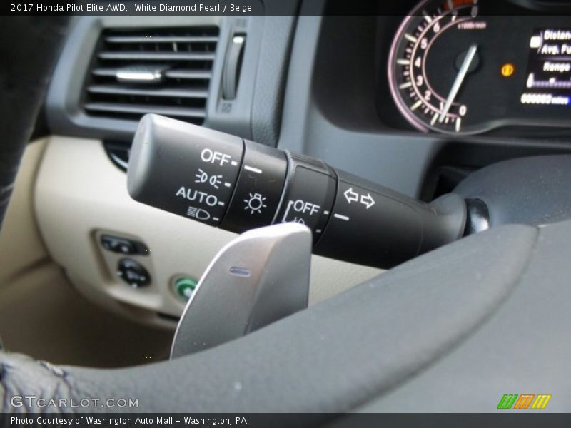 White Diamond Pearl / Beige 2017 Honda Pilot Elite AWD