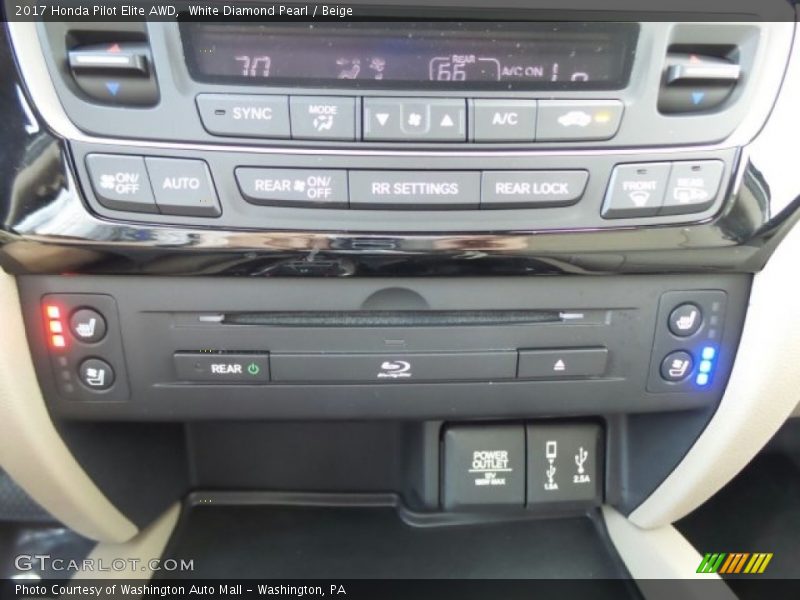 White Diamond Pearl / Beige 2017 Honda Pilot Elite AWD