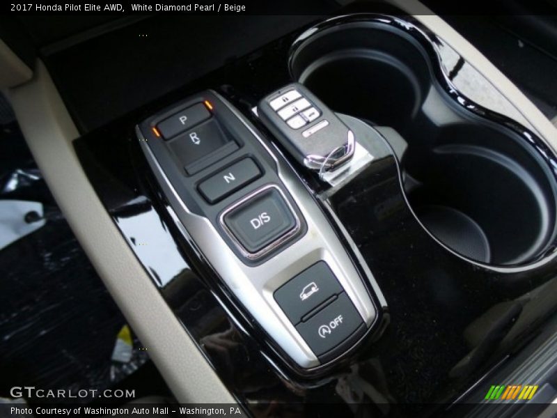 White Diamond Pearl / Beige 2017 Honda Pilot Elite AWD