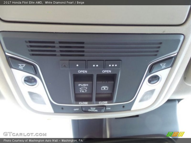 White Diamond Pearl / Beige 2017 Honda Pilot Elite AWD