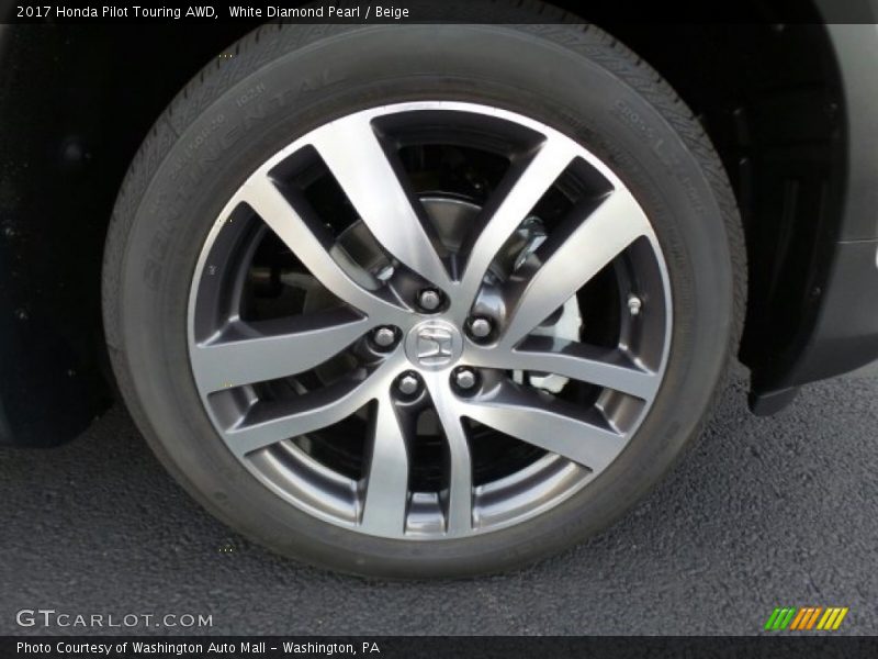 White Diamond Pearl / Beige 2017 Honda Pilot Touring AWD
