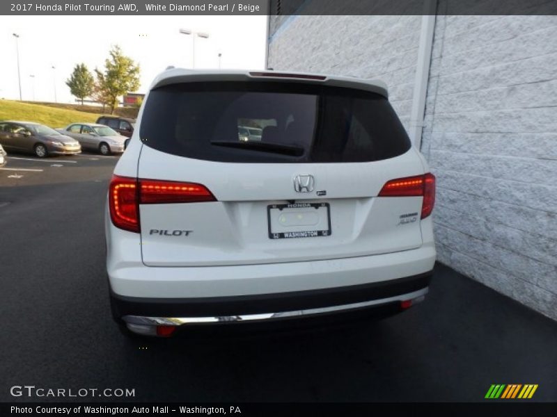 White Diamond Pearl / Beige 2017 Honda Pilot Touring AWD