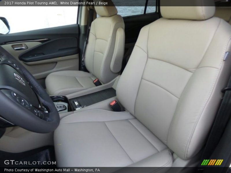 White Diamond Pearl / Beige 2017 Honda Pilot Touring AWD
