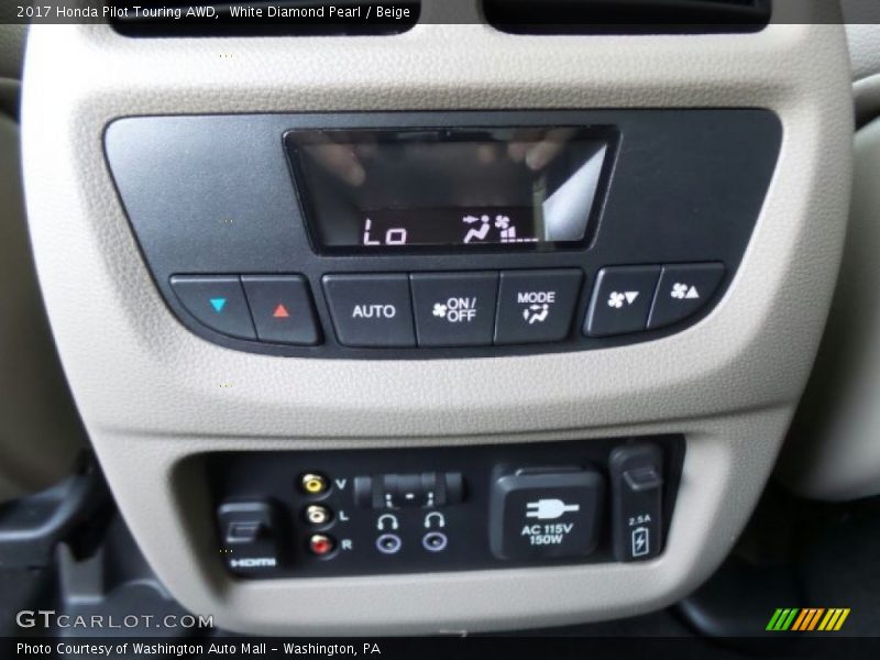 White Diamond Pearl / Beige 2017 Honda Pilot Touring AWD