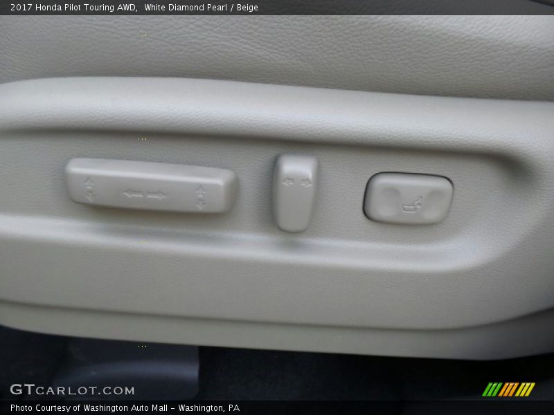 White Diamond Pearl / Beige 2017 Honda Pilot Touring AWD