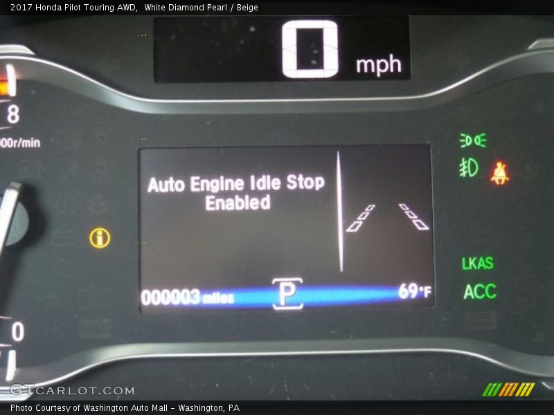 White Diamond Pearl / Beige 2017 Honda Pilot Touring AWD