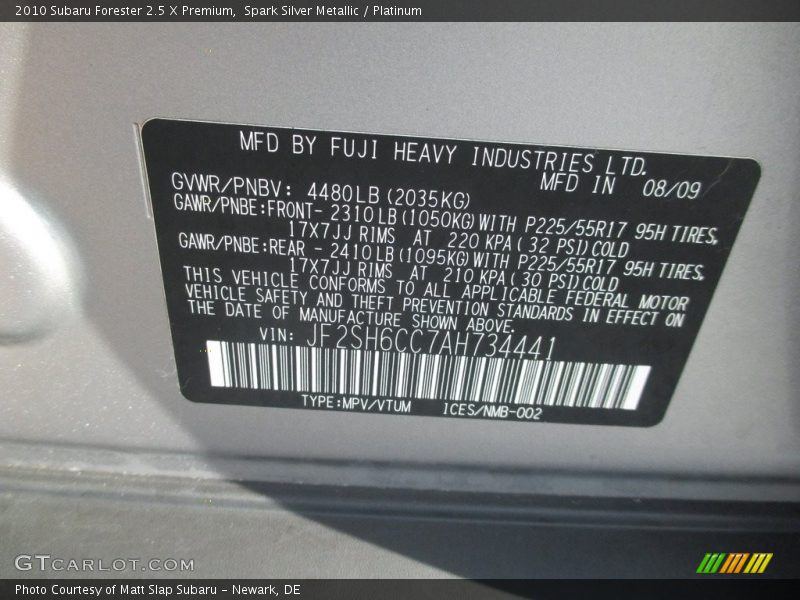 Spark Silver Metallic / Platinum 2010 Subaru Forester 2.5 X Premium