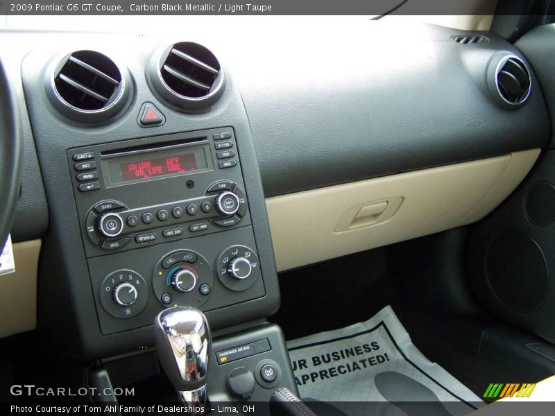 Carbon Black Metallic / Light Taupe 2009 Pontiac G6 GT Coupe