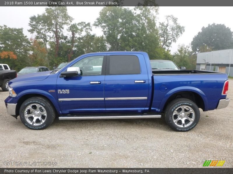 Blue Streak Pearl / Black 2018 Ram 1500 Laramie Crew Cab 4x4