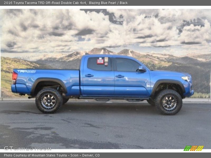 Blazing Blue Pearl / Black 2016 Toyota Tacoma TRD Off-Road Double Cab 4x4