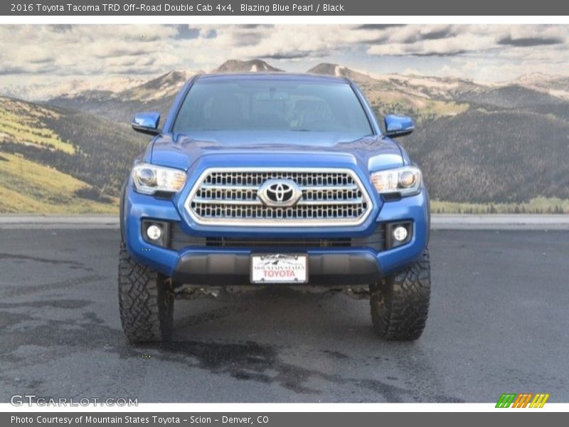 Blazing Blue Pearl / Black 2016 Toyota Tacoma TRD Off-Road Double Cab 4x4