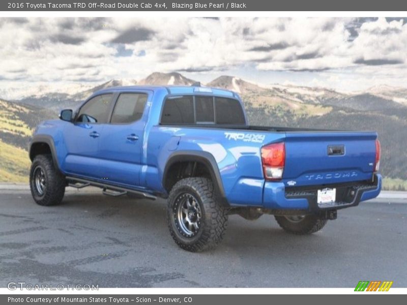 Blazing Blue Pearl / Black 2016 Toyota Tacoma TRD Off-Road Double Cab 4x4