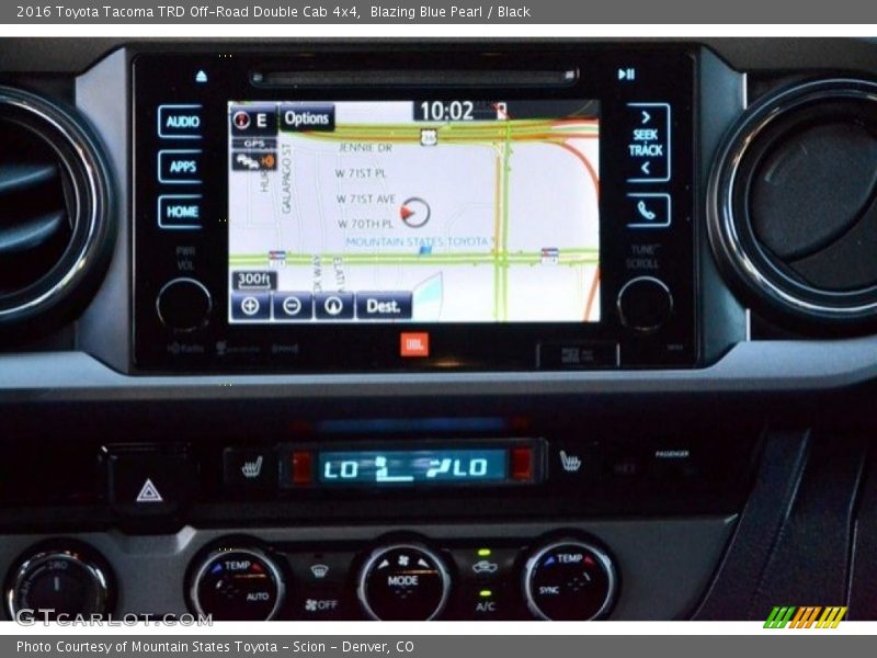 Blazing Blue Pearl / Black 2016 Toyota Tacoma TRD Off-Road Double Cab 4x4