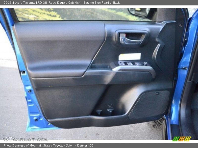 Blazing Blue Pearl / Black 2016 Toyota Tacoma TRD Off-Road Double Cab 4x4