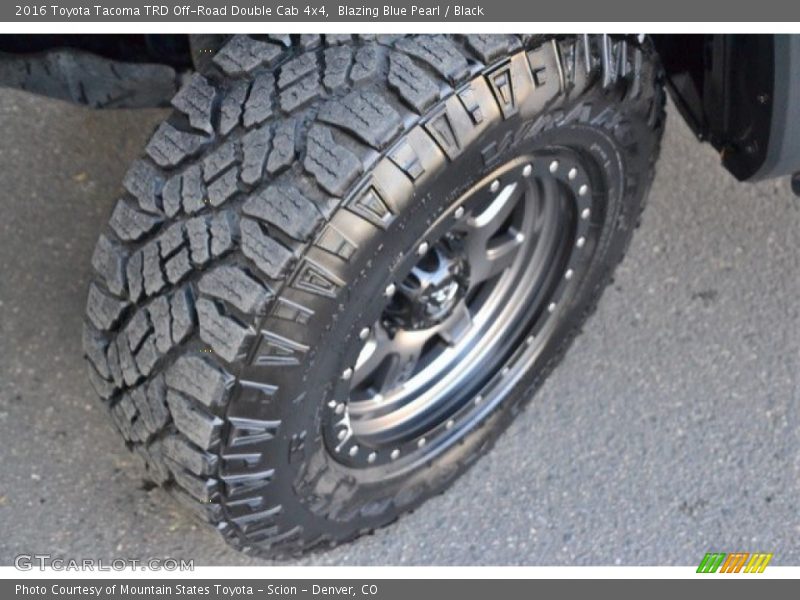 Blazing Blue Pearl / Black 2016 Toyota Tacoma TRD Off-Road Double Cab 4x4