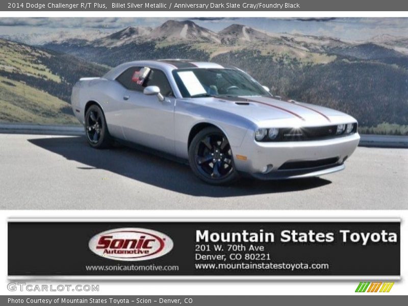 Billet Silver Metallic / Anniversary Dark Slate Gray/Foundry Black 2014 Dodge Challenger R/T Plus