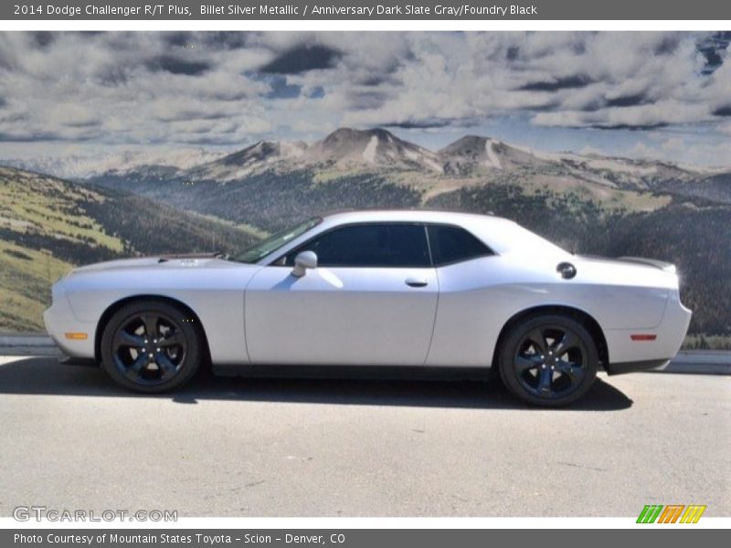 Billet Silver Metallic / Anniversary Dark Slate Gray/Foundry Black 2014 Dodge Challenger R/T Plus