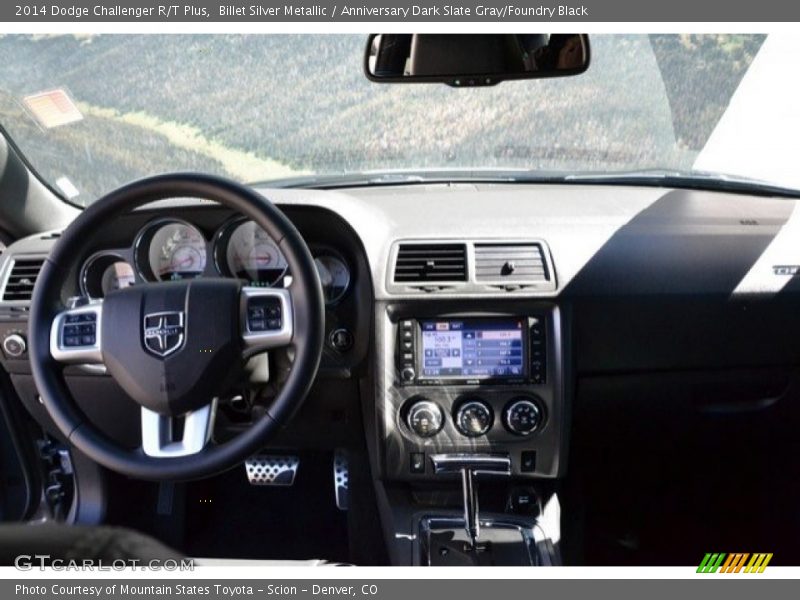 Billet Silver Metallic / Anniversary Dark Slate Gray/Foundry Black 2014 Dodge Challenger R/T Plus
