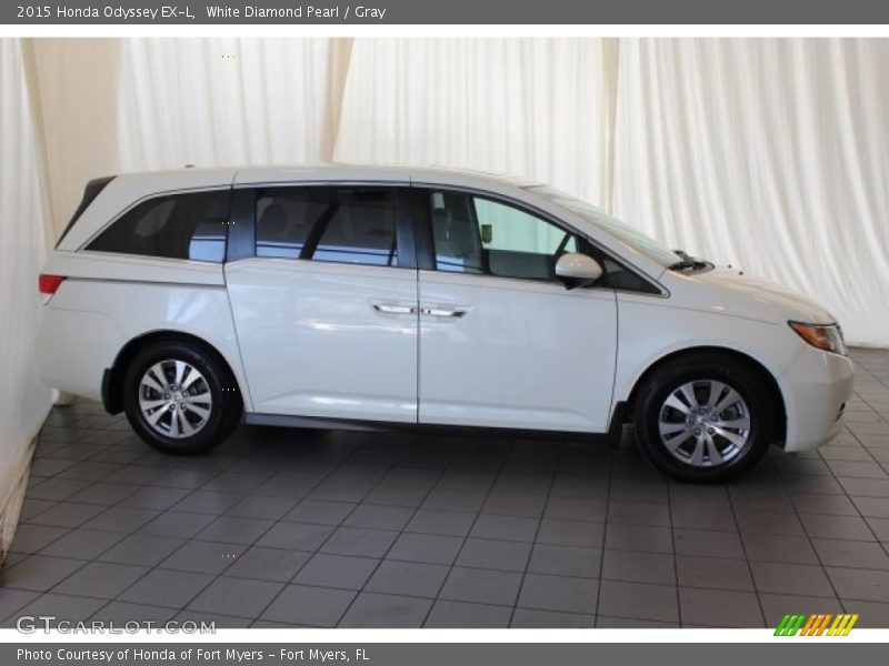 White Diamond Pearl / Gray 2015 Honda Odyssey EX-L