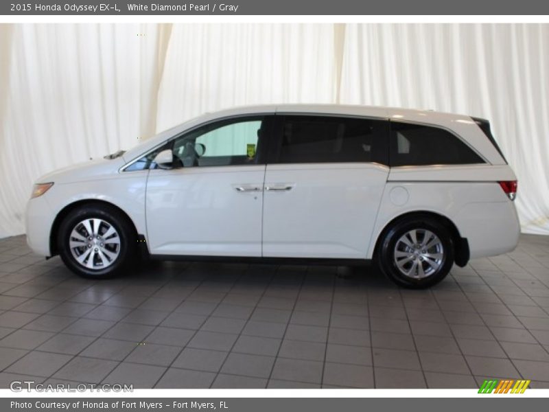 White Diamond Pearl / Gray 2015 Honda Odyssey EX-L