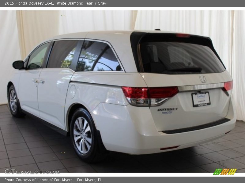 White Diamond Pearl / Gray 2015 Honda Odyssey EX-L