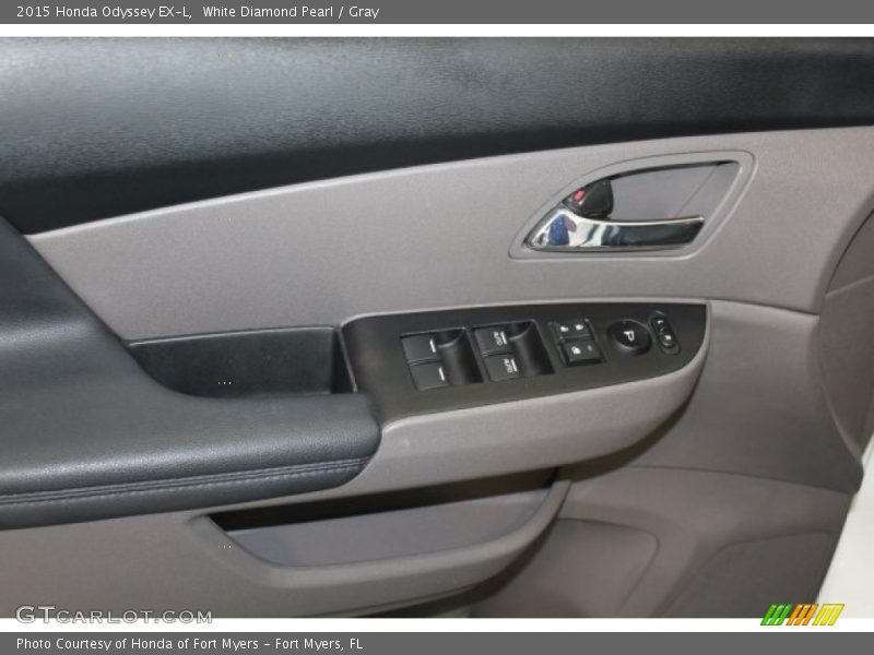 White Diamond Pearl / Gray 2015 Honda Odyssey EX-L