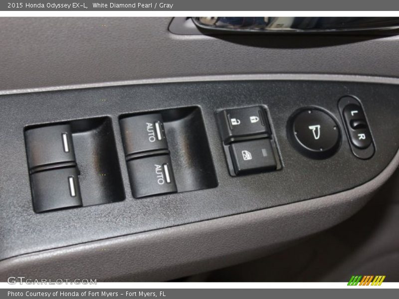 White Diamond Pearl / Gray 2015 Honda Odyssey EX-L