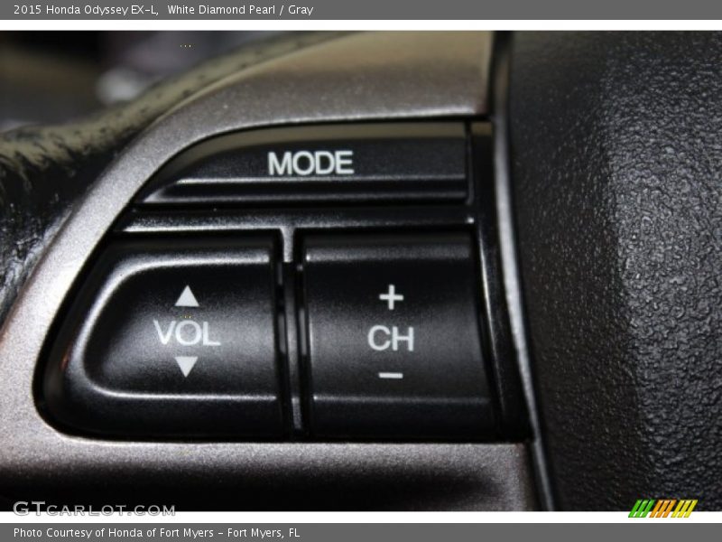 White Diamond Pearl / Gray 2015 Honda Odyssey EX-L