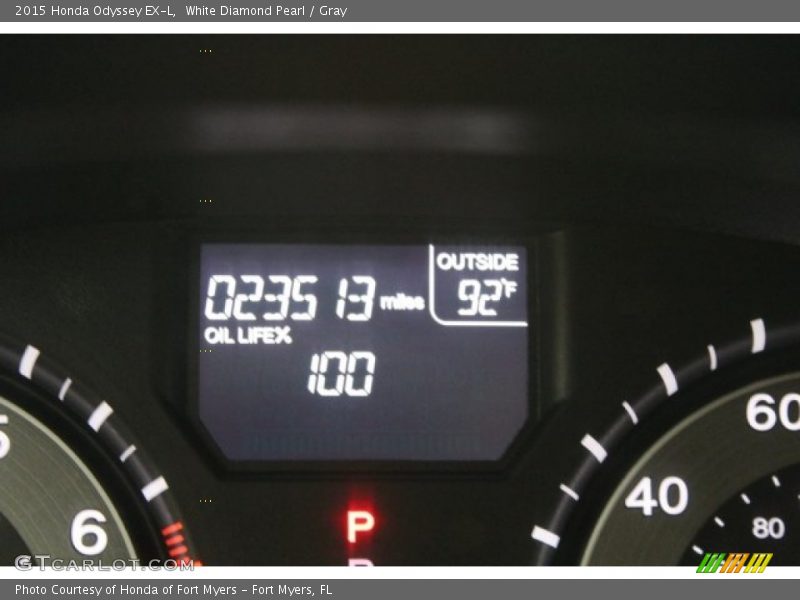 White Diamond Pearl / Gray 2015 Honda Odyssey EX-L