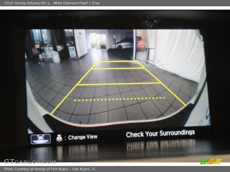 White Diamond Pearl / Gray 2015 Honda Odyssey EX-L