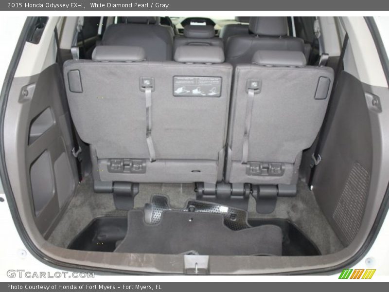 White Diamond Pearl / Gray 2015 Honda Odyssey EX-L
