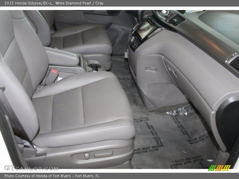 White Diamond Pearl / Gray 2015 Honda Odyssey EX-L