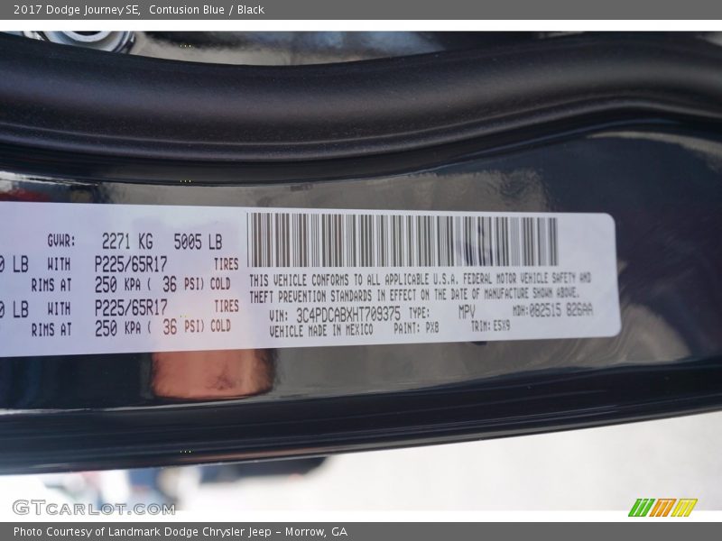 Contusion Blue / Black 2017 Dodge Journey SE