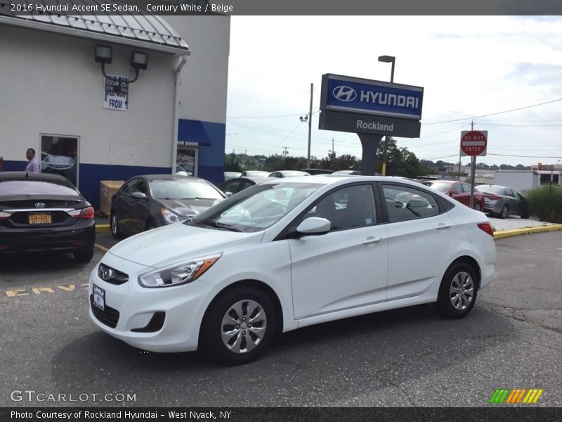 Century White / Beige 2016 Hyundai Accent SE Sedan