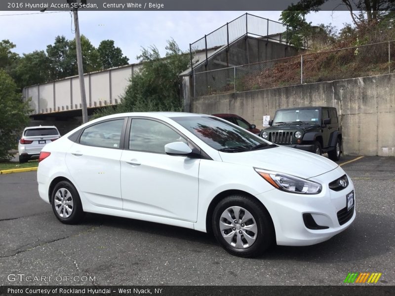 Century White / Beige 2016 Hyundai Accent SE Sedan