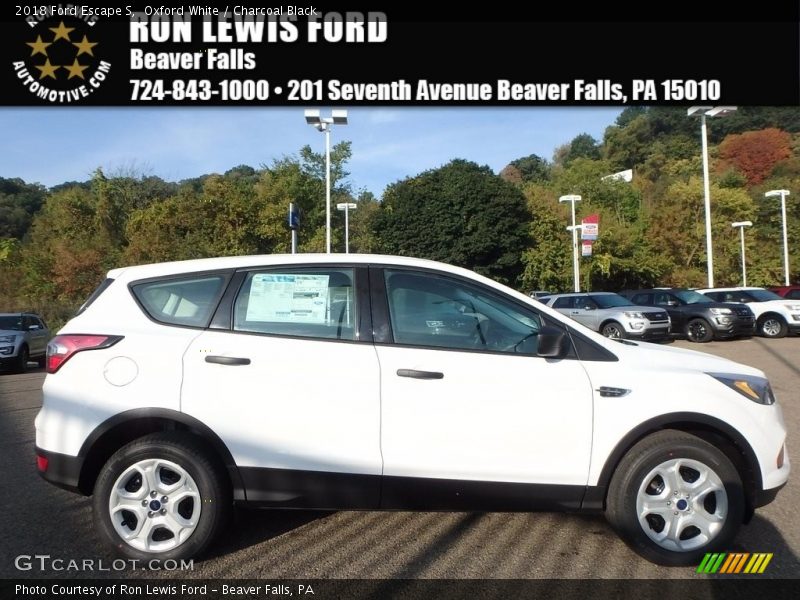 Oxford White / Charcoal Black 2018 Ford Escape S