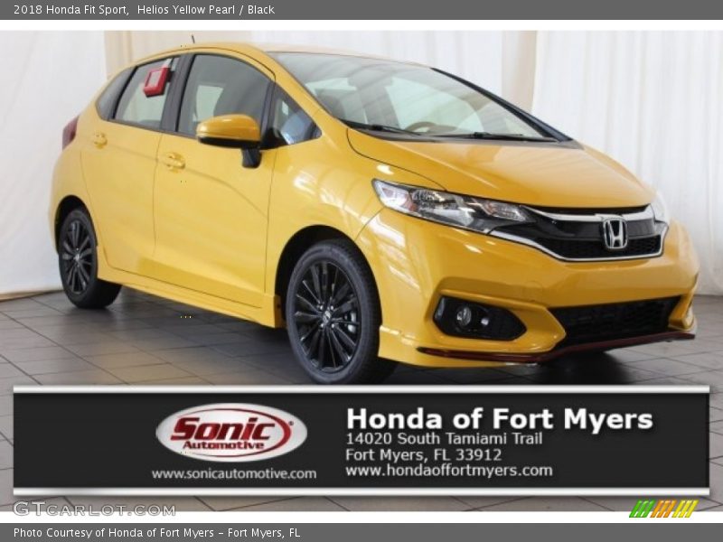 Helios Yellow Pearl / Black 2018 Honda Fit Sport