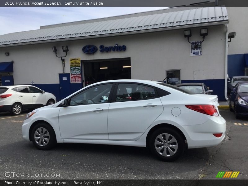 Century White / Beige 2016 Hyundai Accent SE Sedan